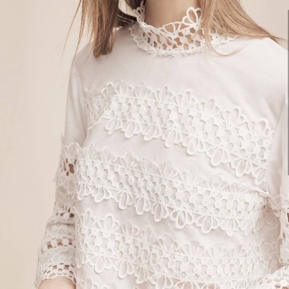 Anthropologie Harlyn Lita Eyelet Lace Blouse - Picture 2 of 10